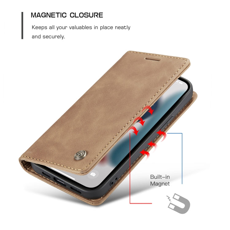 For iPhone 13 mini CaseMe-013 Multifunctional Retro Frosted Horizontal Flip Leather Case with Card Slot & Holder & Wallet (Brown) - iPhone 13 mini Cases by CaseMe | Online Shopping UK | buy2fix