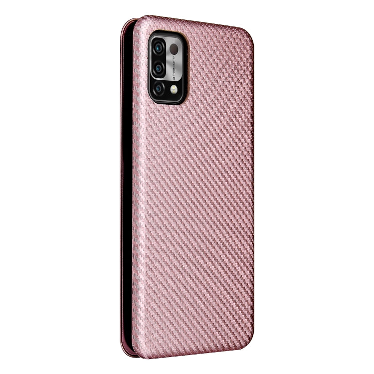 For UMIDIGI Power 5 Carbon Fiber Texture Horizontal Flip TPU + PC + PU Leather Case with Card Slot(Pink) - More Brand by buy2fix | Online Shopping UK | buy2fix