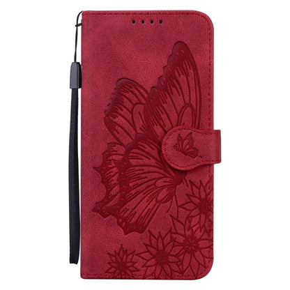 For iPhone 13 mini Retro Skin Feel Butterflies Embossing Horizontal Flip Leather Case with Holder & Card Slots & Wallet (Red) - iPhone 13 mini Cases by buy2fix | Online Shopping UK | buy2fix