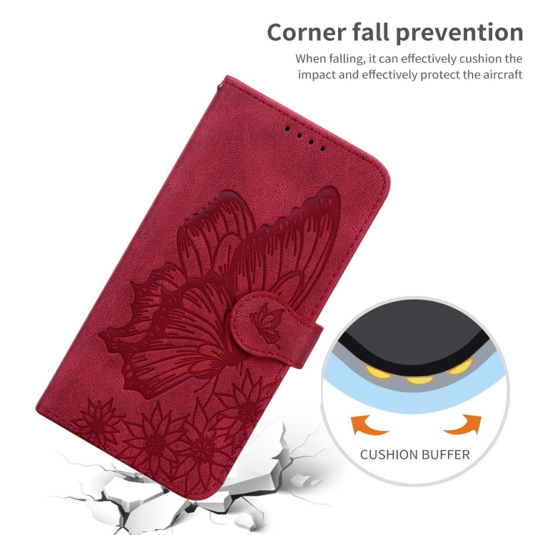 For iPhone 13 mini Retro Skin Feel Butterflies Embossing Horizontal Flip Leather Case with Holder & Card Slots & Wallet (Red) - iPhone 13 mini Cases by buy2fix | Online Shopping UK | buy2fix