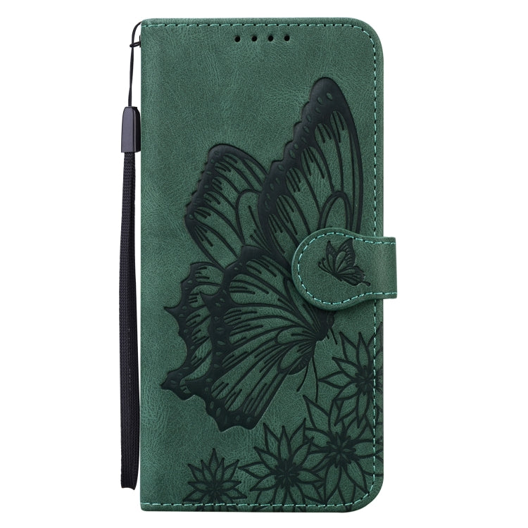 For iPhone 13 mini Retro Skin Feel Butterflies Embossing Horizontal Flip Leather Case with Holder & Card Slots & Wallet (Green) - iPhone 13 mini Cases by buy2fix | Online Shopping UK | buy2fix