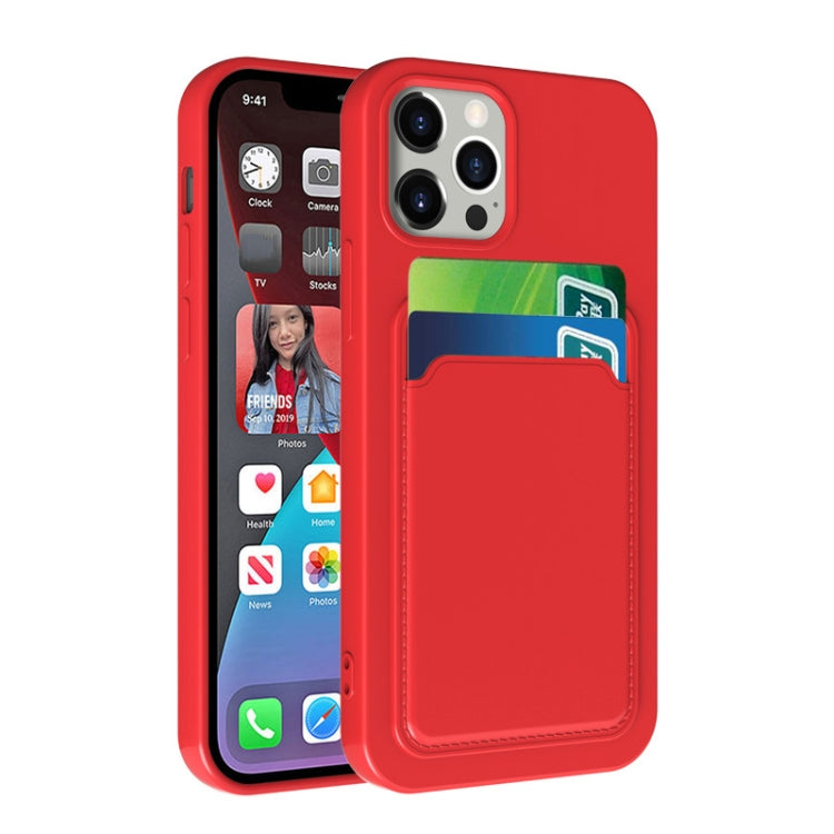 For iPhone 13 mini TPU + Flannel Lining Shockproof Case with Card Slots (Orange) - iPhone 13 mini Cases by buy2fix | Online Shopping UK | buy2fix