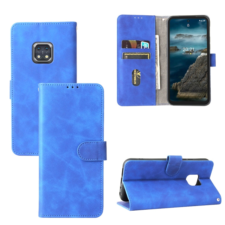 Solid Color Skin Feel Magnetic Buckle Horizontal Flip Calf Texture PU Leather Case with Holder & Card Slots & Wallet For Nokia XR20(Blue) - Nokia Cases by buy2fix | Online Shopping UK | buy2fix