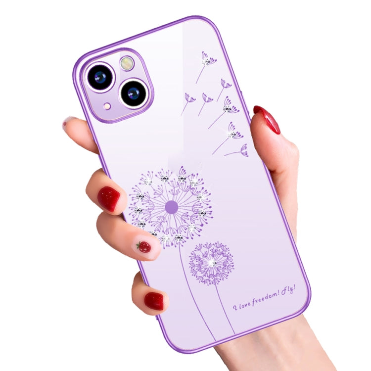 For iPhone 13 Pro Electroplating Diamond Dandelion Pattern TPU Shockproof Protective Case (Rose Gold) - iPhone 13 Pro Cases by buy2fix | Online Shopping UK | buy2fix