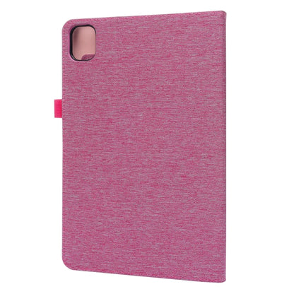 For Xiaomi Pad 5 / 5 Pro Horizontal Flip TPU + Fabric PU Leather Protective Case with Name Card Clip(Rose Red) - More Tablet Cases by buy2fix | Online Shopping UK | buy2fix