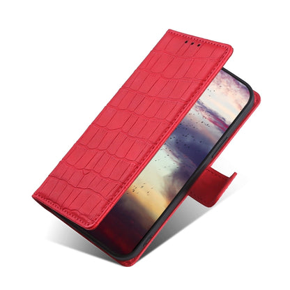 For iPhone 13 Skin Feel Crocodile Texture Magnetic Clasp Horizontal Flip PU Leather Case with Holder & Card Slots & Wallet(Red) - iPhone 13 Cases by buy2fix | Online Shopping UK | buy2fix