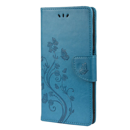 Butterfly Flower Pattern Horizontal Flip Leather Case with Holder & Card Slots & Wallet For Xiaomi Redmi 10(Blue) - Xiaomi Cases by buy2fix | Online Shopping UK | buy2fix