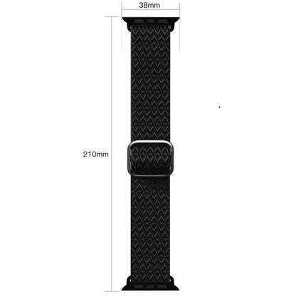 Adjustable Rhombic Texture Elastic Watch Band For Apple Watch Series 9&8&7 41mm / SE 3&SE 2&6&SE&5&4 40mm / 3&2&1 38mm(Purple) - Watch Bands by buy2fix | Online Shopping UK | buy2fix