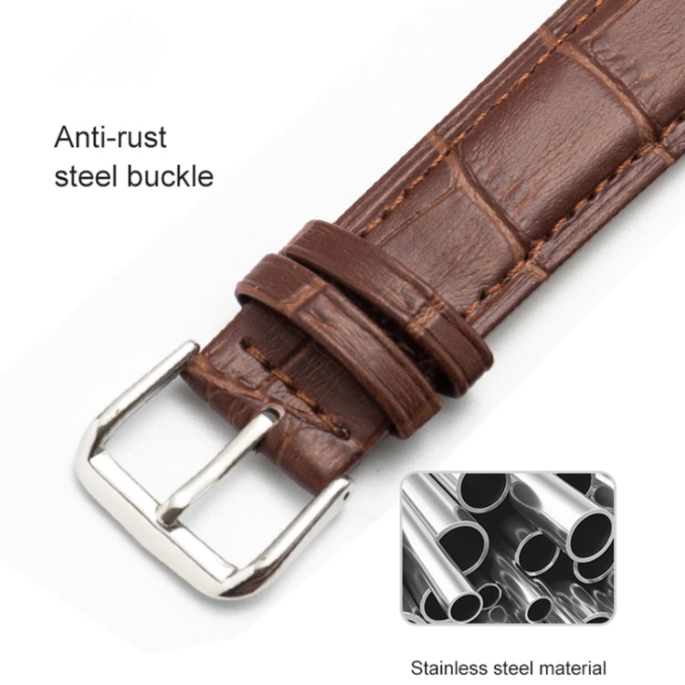 18mm Two-layer Cowhide Leather Bamboo Joint Texture Watch Band(Blue) - Watch Bands by buy2fix | Online Shopping UK | buy2fix