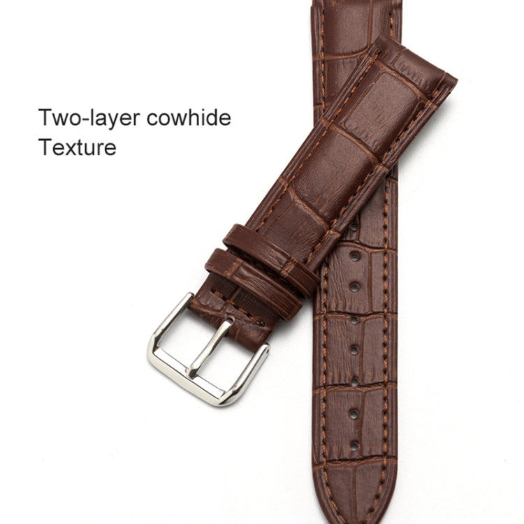 20mm Two-layer Cowhide Leather Bamboo Joint Texture Watch Band(White) - Watch Bands by buy2fix | Online Shopping UK | buy2fix