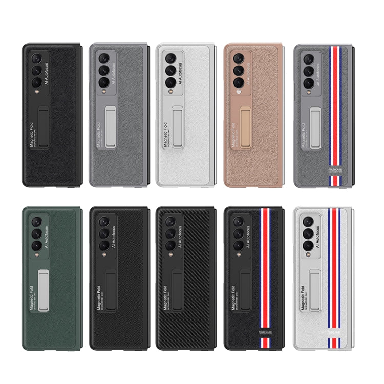 For Samsung Galaxy Z Fold3 5G GKK Ultra-thin Shockproof Leather Protective Case, with Holder(Limited Gray) - Galaxy Phone Cases by GKK | Online Shopping UK | buy2fix