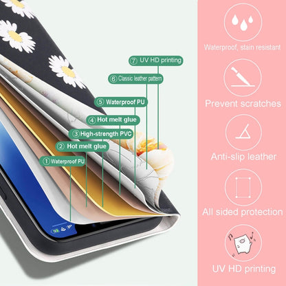 Voltage Coloured Drawing Magnetic Clasp Horizontal Flip PU Leather Case with Holder & Card Slots For Xiaomi Redmi Note 10 5G(C16 Water Drop Six Petal Flower) - Xiaomi Cases by buy2fix | Online Shopping UK | buy2fix