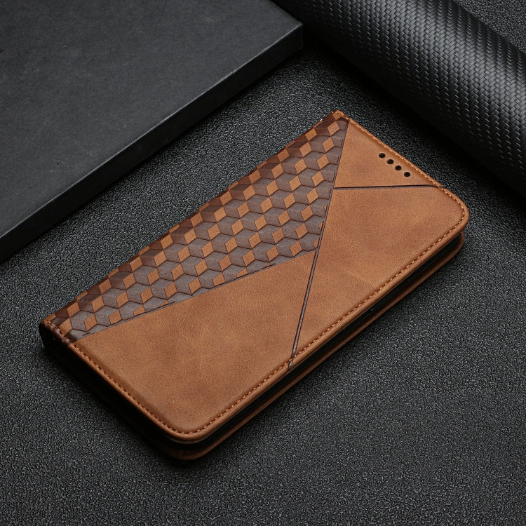 For Xiaomi Mi 11 Lite Diamond Pattern Splicing Skin Feel Magnetic Horizontal Flip Leather Case with Card Slots & Holder & Wallet(Brown) - Xiaomi Cases by buy2fix | Online Shopping UK | buy2fix