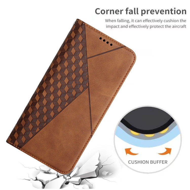 For Xiaomi Mi 10T Pro 5G / Mi 10T 5G Diamond Pattern Splicing Skin Feel Magnetic Horizontal Flip Leather Case with Card Slots & Holder & Wallet(Brown) - Xiaomi Cases by buy2fix | Online Shopping UK | buy2fix