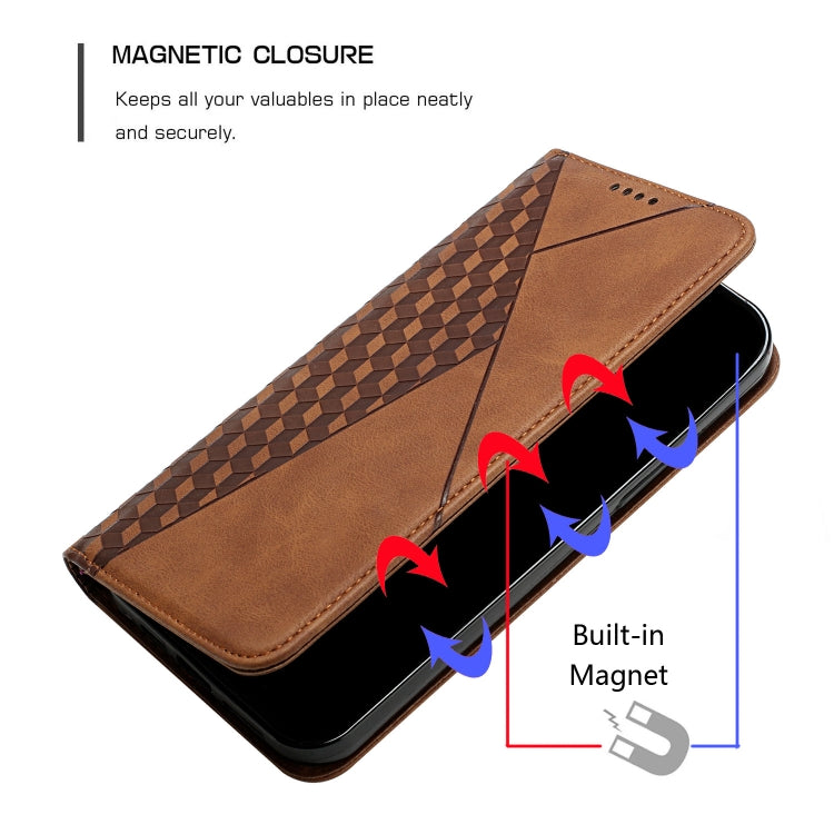 For Xiaomi Redmi Note 10 4G Diamond Pattern Splicing Skin Feel Magnetic Horizontal Flip Leather Case with Card Slots & Holder & Wallet(Brown) - Xiaomi Cases by buy2fix | Online Shopping UK | buy2fix