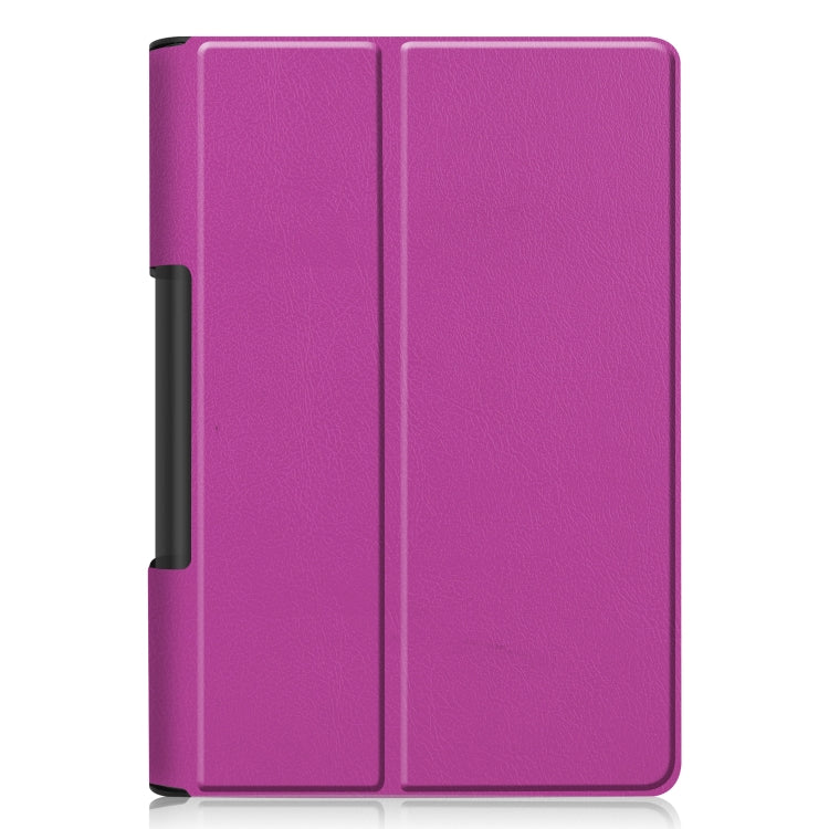 For Lenovo Yoga Smart Tab Custer Texture Horizontal Flip Leather Case with Two-folding Holder(Purple) - Lenovo by buy2fix | Online Shopping UK | buy2fix