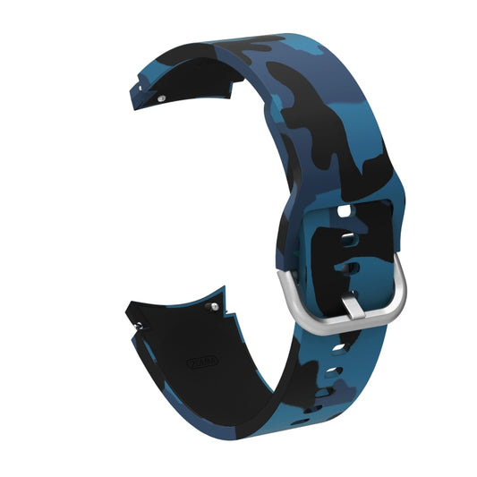For Samsung Galaxy Watch4 / Watch4 Classic Silicone Printing Watch Band(Camouflage Blue) - Watch Bands by buy2fix | Online Shopping UK | buy2fix