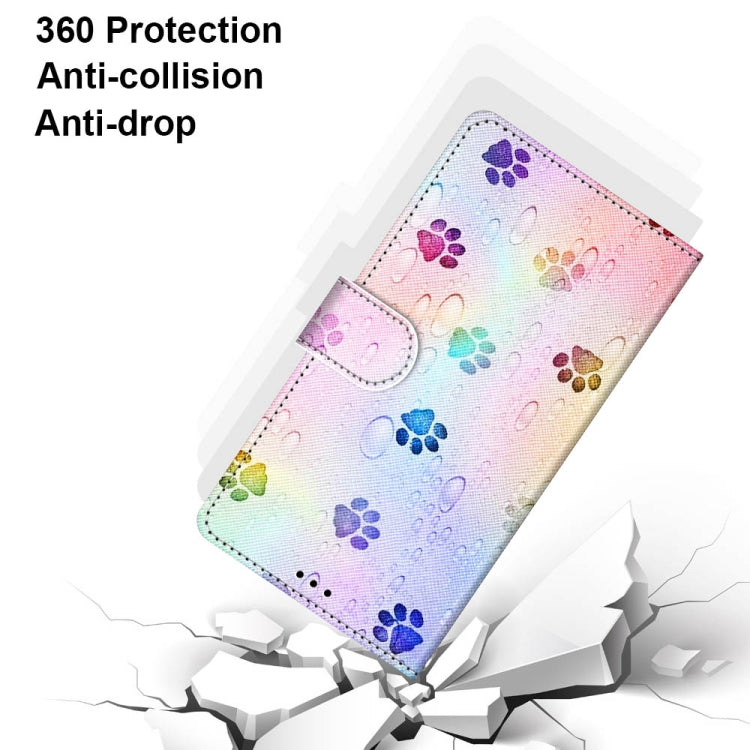 For Huawei P50 Coloured Drawing Cross Texture Horizontal Flip PU Leather Case with Holder & Card Slots & Wallet & Lanyard(Footprint Water Drops) - Huawei Cases by buy2fix | Online Shopping UK | buy2fix