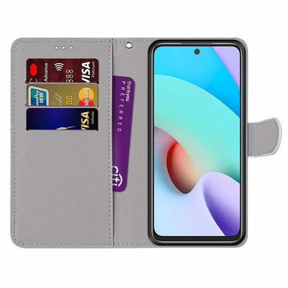 For Xiaomi Redmi 10 Coloured Drawing Cross Texture Horizontal Flip PU Leather Case with Holder & Card Slots & Wallet & Lanyard(Middle Finger White Cat) - Xiaomi Cases by buy2fix | Online Shopping UK | buy2fix