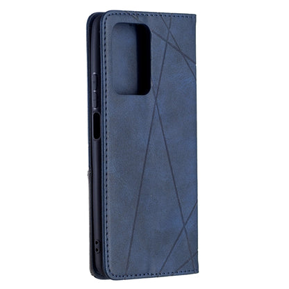 For Xiaomi Mi 11T Rhombus Texture Horizontal Flip Magnetic Leather Case with Holder & Card Slots(Blue) - Xiaomi Cases by buy2fix | Online Shopping UK | buy2fix