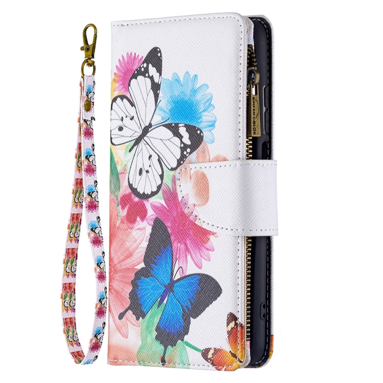 For Xiaomi Redmi 10 Colored Drawing Pattern Zipper Horizontal Flip Leather Case with Holder & Card Slots & Wallet(Two Butterflies) - Xiaomi Cases by buy2fix | Online Shopping UK | buy2fix