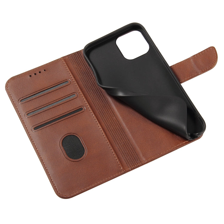 For iPhone 12 / 12 Pro Calf Texture Buckle Horizontal Flip Leather Case with Holder & Card Slots & Wallet(Brown) - iPhone 12 / 12 Pro Cases by buy2fix | Online Shopping UK | buy2fix