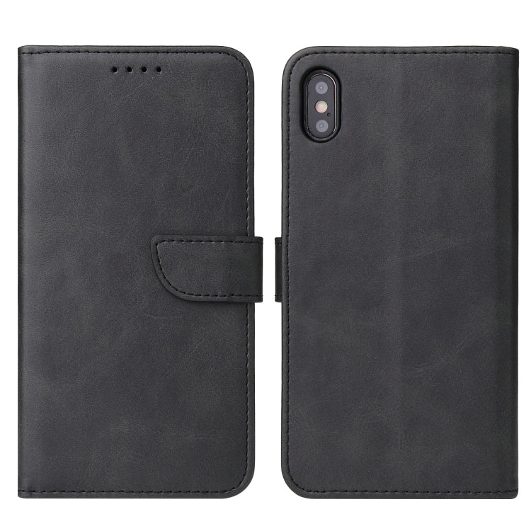 For iPhone X / XS Calf Texture Buckle Horizontal Flip Leather Case with Holder & Card Slots & Wallet(Black) - More iPhone Cases by buy2fix | Online Shopping UK | buy2fix