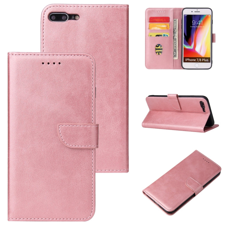 Calf Texture Buckle Horizontal Flip Leather Case with Holder & Card Slots & Wallet For iPhone 8 Plus & 7 Plus(Rose Gold) - More iPhone Cases by buy2fix | Online Shopping UK | buy2fix