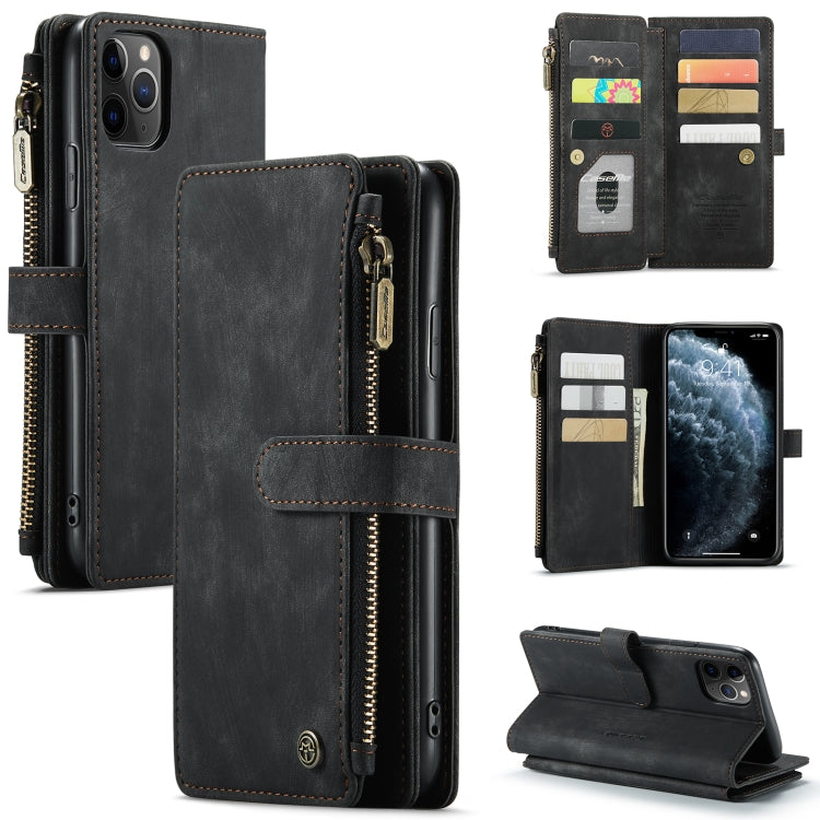 For iPhone 11 Pro Max CaseMe-C30 PU + TPU Multifunctional Horizontal Flip Leather Case with Holder & Card Slot & Wallet & Zipper Pocket (Black) - iPhone 11 Pro Max Cases by CaseMe | Online Shopping UK | buy2fix