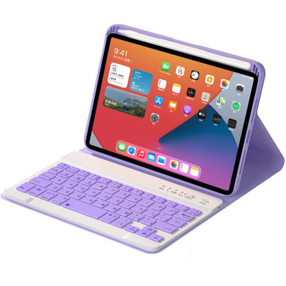 HK006 Square Keys Detachable Bluetooth Keyboard Leather Tablet Case with Holder for iPad mini 6(Light Purple) - For iPad mini by buy2fix | Online Shopping UK | buy2fix