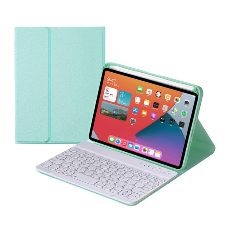 HY006 Round Keys Detachable Bluetooth Keyboard Leather Tablet Case with Holder for iPad mini 6(Mint Green) - For iPad mini by buy2fix | Online Shopping UK | buy2fix