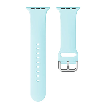 Single-color Silicone Buckle Strap Watch Band For Apple Watch Series 9&8&7 41mm / SE 3&SE 2&6&SE&5&4 40mm / 3&2&1 38mm(Emerald Green) - Watch Bands by buy2fix | Online Shopping UK | buy2fix