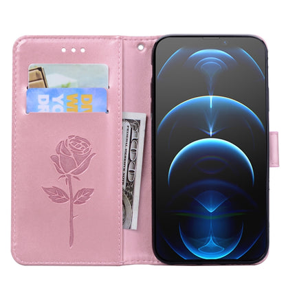 For iPhone 13 Pro Rose Embossed Horizontal Flip PU Leather Case with Holder & Card Slots & Wallet (Rose Gold) - iPhone 13 Pro Cases by buy2fix | Online Shopping UK | buy2fix