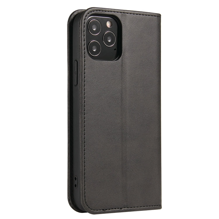 For iPhone 12 mini Calf Texture Magnetic Horizontal Flip Leather Case with Holder & Card Slots & Wallet (Black) - iPhone 12 mini Cases by buy2fix | Online Shopping UK | buy2fix