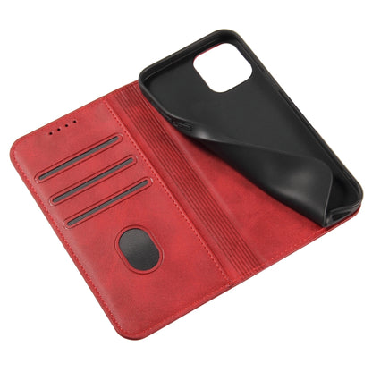 For iPhone 12 mini Calf Texture Magnetic Horizontal Flip Leather Case with Holder & Card Slots & Wallet (Red) - iPhone 12 mini Cases by buy2fix | Online Shopping UK | buy2fix