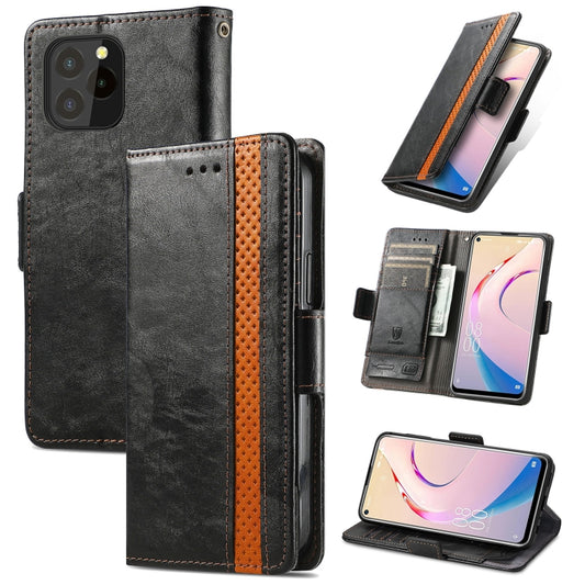 For Oukitel C21 Pro CaseNeo Business Splicing Dual Magnetic Buckle Horizontal Flip PU Leather Case with Holder & Card Slots & Wallet(Black) - More Brand by buy2fix | Online Shopping UK | buy2fix