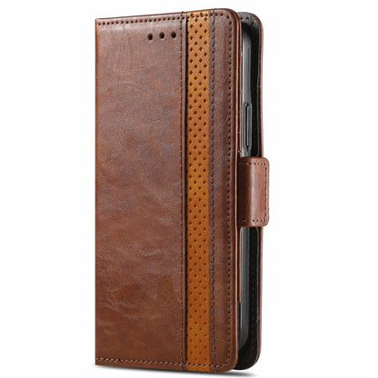 For Motorola Edge 20 CaseNeo Business Splicing Dual Magnetic Buckle Horizontal Flip PU Leather Case with Holder & Card Slots & Wallet(Brown) - Motorola Cases by buy2fix | Online Shopping UK | buy2fix