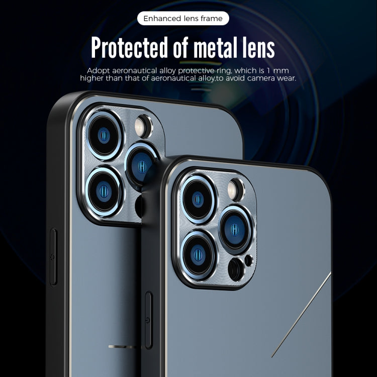 For iPhone 12 Pro R-JUST RJ-52 3-Line Style Metal TPU Shockproof Protective Case(Silver) - iPhone 12 / 12 Pro Cases by R-JUST | Online Shopping UK | buy2fix