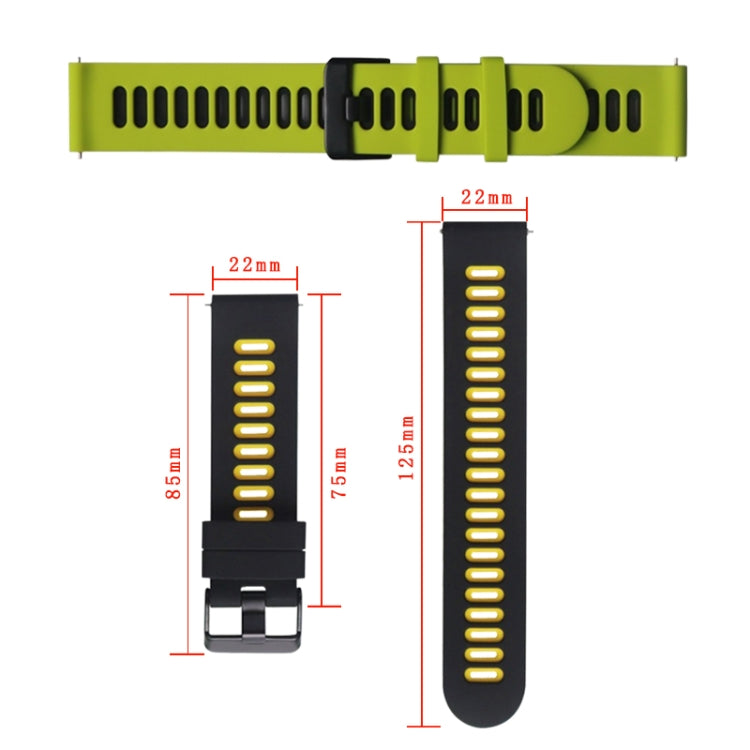 20mm Universal Double Color Silicone Watch Band(White Black) - 20mm Bands by buy2fix | Online Shopping UK | buy2fix