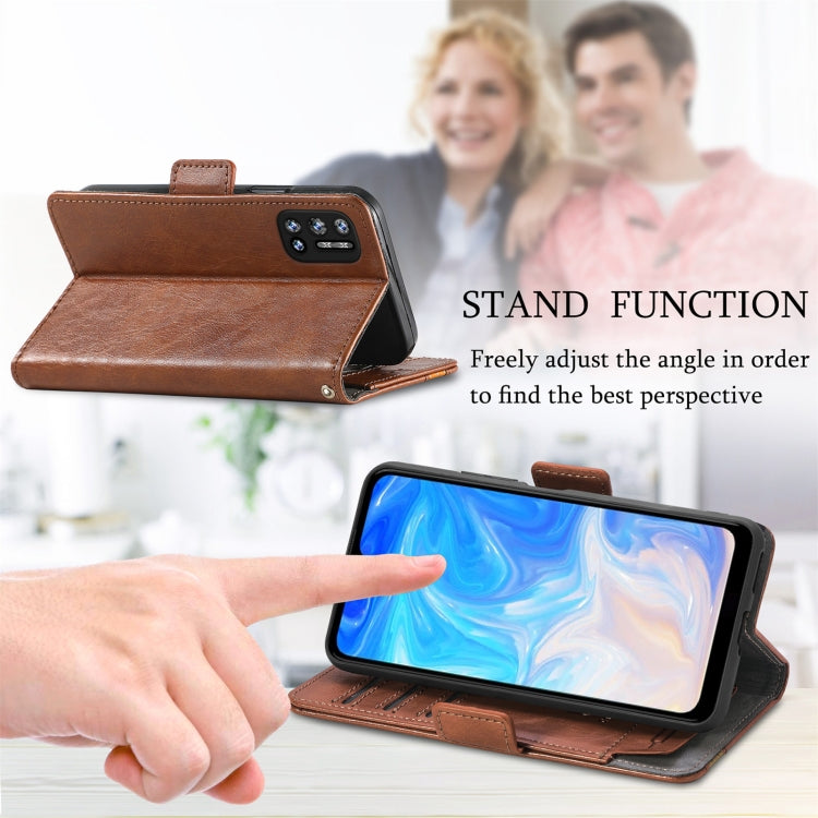 For Doogee N40 Pro CaseNeo Splicing Dual Magnetic Buckle Leather Case with Holder & Card Slots & Wallet(Brown) - More Brand by buy2fix | Online Shopping UK | buy2fix