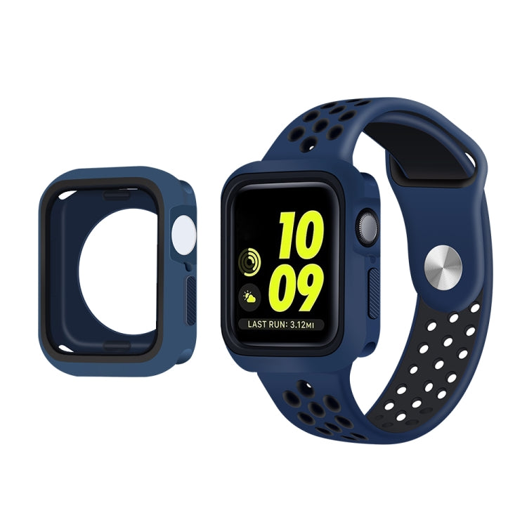 Two-color Shockproof Protective Case For Apple Watch Series 9 / 8 / 7 45mm(Navy Blue) - Watch Cases by buy2fix | Online Shopping UK | buy2fix