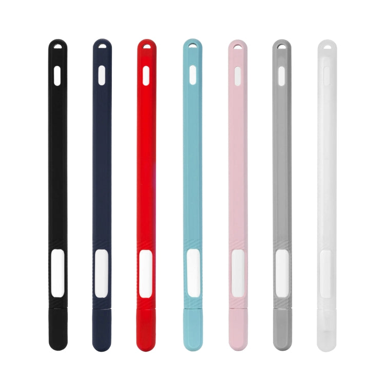 Two-hole Solid Color Silicone Stylus Protective Case For Apple Pencil 2(Sky Blue) - Pencil Accessories by buy2fix | Online Shopping UK | buy2fix