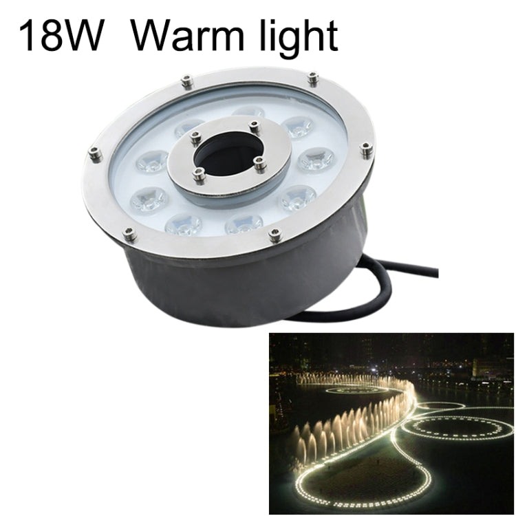 18W Landscape Ring LED Aluminum Alloy Underwater Fountain Light(Warm Light) - Underwater Lights by buy2fix | Online Shopping UK | buy2fix