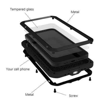 For iPhone 13 LOVE MEI Metal Shockproof Life Waterproof Dustproof Protective Phone Case(Black) - iPhone 13 Cases by LOVE MEI | Online Shopping UK | buy2fix