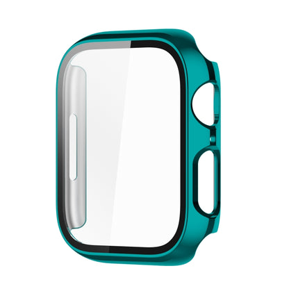 Electroplating Shockproof PC Protective Case with Tempered Glass Film For Apple Watch Series 9 / 8 / 7 41mm(Emerald Green) - Watch Cases by buy2fix | Online Shopping UK | buy2fix