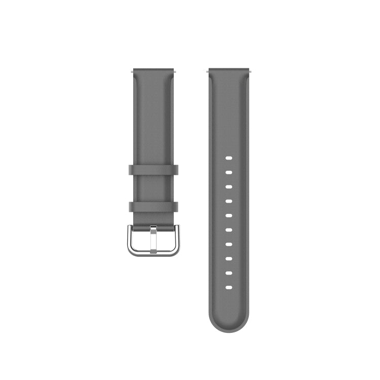 For Huawei Watch GT 3 42mm 20mm Round Tail Leather Watch Band(Grey) - Watch Bands by buy2fix | Online Shopping UK | buy2fix