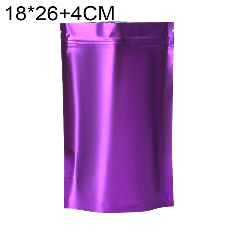 100 PCS/Set Matte Aluminum Foil Snack Stand-up Pouch, Size:18x26+4cm(Purple) - Preservation Supplies by buy2fix | Online Shopping UK | buy2fix