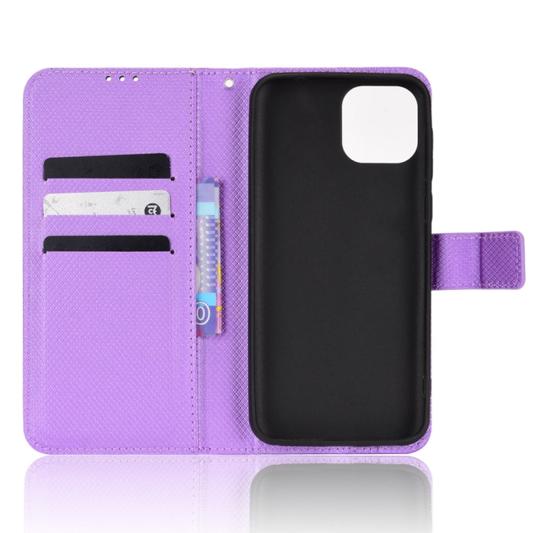 For Ulefone Note 6/ Note 6P Diamond Texture Leather Phone Case(Purple) - Ulefone Cases by buy2fix | Online Shopping UK | buy2fix