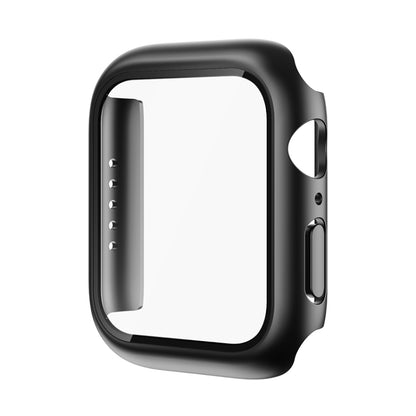 ROCK 2 in 1 PC Frame + Tempered Glass Protector Case For Apple Watch Series 9 / 8 / 7 41mm(Black) - Watch Cases by ROCK | Online Shopping UK | buy2fix