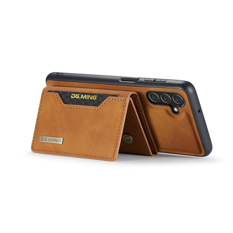 For Samsung Galaxy A13 5G DG.MING M2 Series 3-Fold Multi Card Bag Phone Case(Brown) - Galaxy Phone Cases by DG.MING | Online Shopping UK | buy2fix